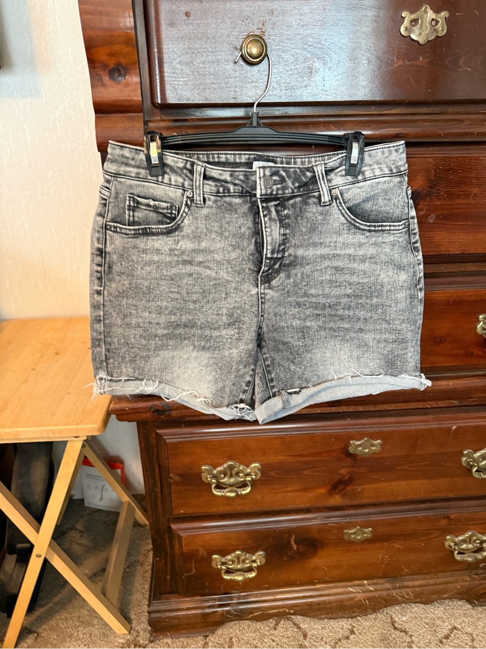 Time and Tru Washed Black Denim Cutoff Shorts